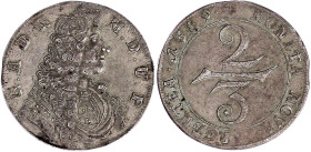 Altdeutsche Münzen und Medaillen

Mecklenburg-Güstrow

Gustav Adolf, 1636-1695

2/3 Taler 1689 (geprägt 1692), Glückstadt. 16,06 g. vorzüglich, ...