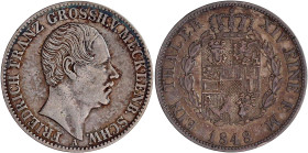 Altdeutsche Münzen und Medaillen

Mecklenburg-Schwerin

Friedrich Franz II., 1842-1883

Taler 1848 A. gutes sehr schön, kl. Randfehler, schöne P...