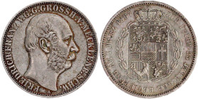 Altdeutsche Münzen und Medaillen

Mecklenburg-Schwerin

Friedrich Franz II., 1842-1883

Vereinstaler 1867 A. Jubiläum. sehr schön/vorzüglich. Ja...