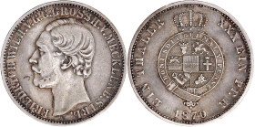 Altdeutsche Münzen und Medaillen

Mecklenburg-Strelitz

Friedrich Wilhelm, 1860-1904

Vereinstaler 1870 A. gutes sehr schön, schöne Patina. Jaeg...