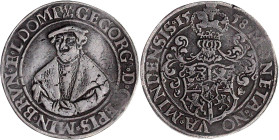 Altdeutsche Münzen und Medaillen

Minden-Bistum

Georg von Braunschweig, 1554-1566

Sammleranfertigung zum Reichstaler 1558. Alte Galvano-Kopie,...