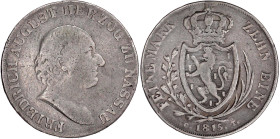 Altdeutsche Münzen und Medaillen

Nassau

Friedrich August, 1803-1816

Konventionstaler 1815 CT. fast sehr schön, Henkelspur. Jaeger 19. Thun 22...