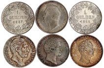 LOTS

Deutsche Münzen bis 1871

6 versch. Gulden: Baden 1839, Bayern 1839, 1849, Frankfurt 1845, 1847 und Württemberg 1843. sehr schön bis vorzügl...