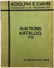 Numismatische Literatur

Auktionskataloge

CAHN, ADOLPH E. Auktion 79 vom 14.12.1932, Frankfurt/Main. Das fürstlich fürstenbergische Münzkabinett ...