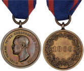 Orden und Ehrenzeichen

Deutschland

Deutsche Länder, bis 1918

Oldenburg: Tragbare Erinnerungsmedaille 1866 am Band. Mit Signatur R. Kolbel. Fü...