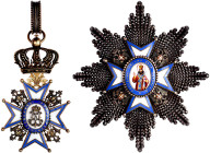 Orden und Ehrenzeichen

Serbien

Großkreuzset zum St. Sava-Orden: Bruststern, Hersteller G.A. Scheid, Wien, Silber 90 mm; Halsdekoration, Herstell...
