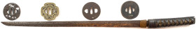Militaria

Blankwaffen

Japan

Klinge eines Wakizashi mit Habaki, am Schaft signiert (nur noch 未 erkennbar), Länge 70 cm. Dazu ein Griff für ein...