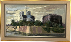 Varia

Bilder

Ölbilder und Gemälde

Gemälde, unbetitelt. Um 1960. Rückansicht der Notre Dame in Paris von der Seine aus, von Richard Sprick (19...