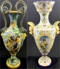 Varia

Porzellan

2 Stück: Majolika-Schlangenhenkelvase, 20. Jh., Ginori, Italien. Bukolische Szene in Scharffeuerfarben. Höhe 63 cm (geklebte Bod...
