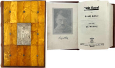 Literatur

Drittes Reich, 1933-1945

Hitler, Adolf. Mein Kampf. Bernsteinausgabe. Nur 1. Band. München 1939. (47. Auflage). Luxusausgabe im Ganzle...