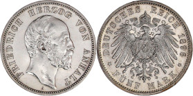 Reichssilbermünzen J. 19-178

Anhalt

Friedrich I., 1871-1904

5 Mark 1896 A. vorzüglich/Stempelglanz aus Erstabschlag, selten. Jaeger 21.