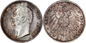 Reichssilbermünzen J. 19-178

Anhalt

Friedrich II., 1904-1918

2 Mark 1904 A. Regierungsantritt. vorzüglich/Stempelglanz, schöne Patina. Jaeger...