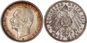 Reichssilbermünzen J. 19-178

Baden

Friedrich II., 1907-1918

2 Mark 1913 G. sehr schön/vorzüglich, Vs, poliert. Jaeger 38.