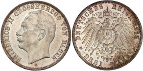 Reichssilbermünzen J. 19-178

Baden

Friedrich II., 1907-1918

3 Mark 1915 G. Seltenes Jahr. vorzüglich/Stempelglanz. Jaeger 39.