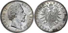 Reichssilbermünzen J. 19-178

Bayern

Ludwig II., 1864-1886

5 Mark 1874 D. gutes vorzüglich, winz. Kratzer und kl. Randfehler. Jaeger 42.