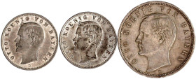 Reichssilbermünzen J. 19-178

Bayern

Otto, 1886-1913

3 Stück: 2 Mark 1905 D, 1912 D, 5 Mark 1913 D. Zweier beide gutes vorzüglich, Fünfer sehr...