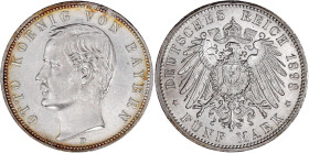 Reichssilbermünzen J. 19-178

Bayern

Otto, 1886-1913

5 Mark 1898 D. prägefrisch/fast Stempelglanz. Jaeger 46.