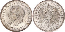 Reichssilbermünzen J. 19-178

Bayern

Ludwig III., 1913-1918

5 Mark 1914 D. vorzüglich/Stempelglanz. Jaeger 53.