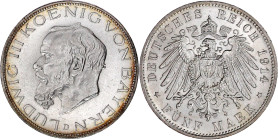 Reichssilbermünzen J. 19-178

Bayern

Ludwig III., 1913-1918

5 Mark 1914 D. vorzüglich/Stempelglanz. Jaeger 53.