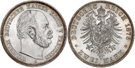 Reichssilbermünzen J. 19-178

Preußen

Wilhelm I., 1861-1888

2 Mark 1876 A. vorzüglich/Stempelglanz. Jaeger 96.