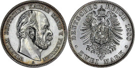 Reichssilbermünzen J. 19-178

Preußen

Wilhelm I., 1861-1888

2 Mark 1880 A. vorzüglich/Stempelglanz, etwas berieben, selten in dieser Erhaltung...