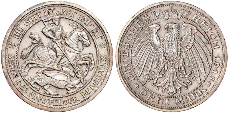 Reichssilbermünzen J. 19-178

Preußen

Wilhelm II., 1888-1918

3 Mark 1915...