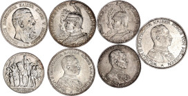 Reichssilbermünzen J. 19-178

Preußen

Lots

Kl. Typensammlung, 7 Münzen: 5 Mark 1888 A Friedr. III., 2 und 5 Mark 200 Jf. 1901, 2 Mark 1913 Reg...