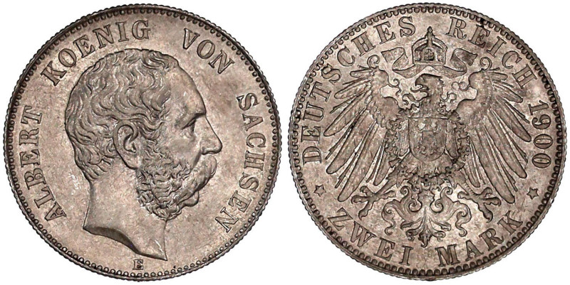 Reichssilbermünzen J. 19-178

Sachsen

Albert, 1873-1902

2 Mark 1900 E. v...