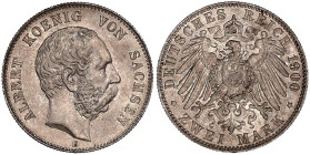Reichssilbermünzen J. 19-178

Sachsen

Albert, 1873-1902

2 Mark 1900 E. vorzüglich/Stempelglanz. Jaeger 124.