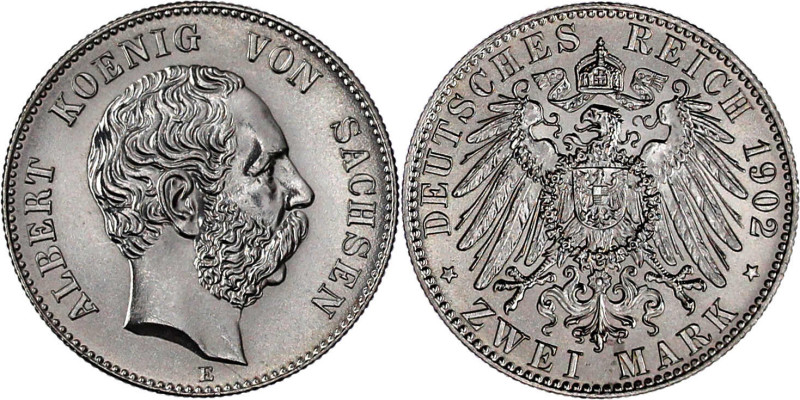Reichssilbermünzen J. 19-178

Sachsen

Albert, 1873-1902

2 Mark 1902 E. f...