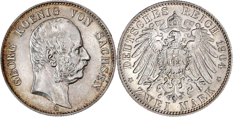 Reichssilbermünzen J. 19-178

Sachsen

Georg, 1902-1904

2 Mark 1904. E. v...
