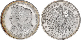 Reichssilbermünzen J. 19-178

Sachsen

Friedrich August III., 1904-1918

5 Mark 1909, Universität Leipzig. gutes vorzüglich, min. berieben. Jaeg...