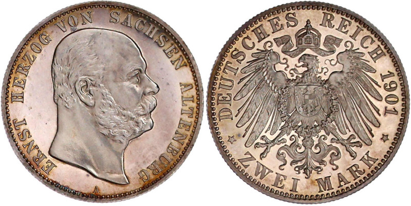 Reichssilbermünzen J. 19-178

Sachsen-Altenburg

Ernst, 1853-1908

2 Mark ...