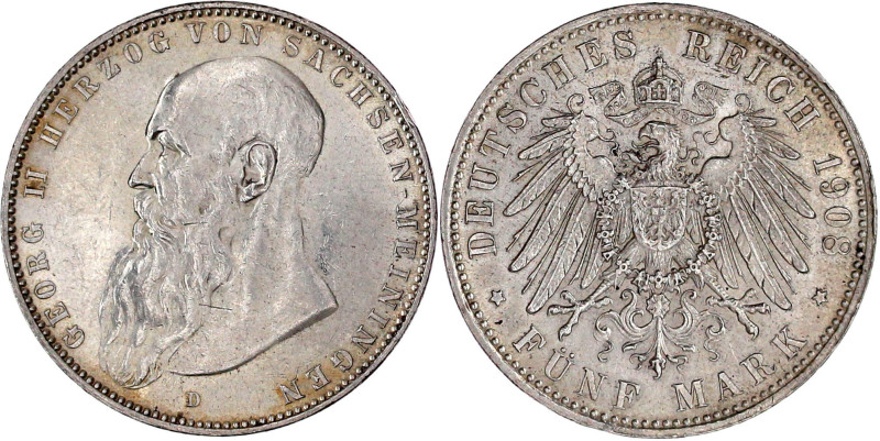Reichssilbermünzen J. 19-178

Sachsen-Meiningen

Georg II., 1866-1914

5 M...