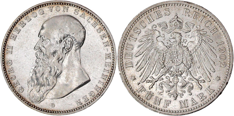 Reichssilbermünzen J. 19-178

Sachsen-Meiningen

Georg II., 1866-1914

5 M...