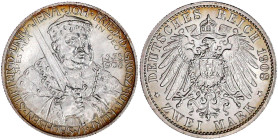 Reichssilbermünzen J. 19-178

Sachsen-Weimar-Eisenach

Wilhelm Ernst, 1901-1918

2 Mark 1908. Universität Jena. fast Stempelglanz. Jaeger 160.