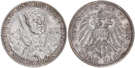 Reichssilbermünzen J. 19-178

Sachsen-Weimar-Eisenach

Wilhelm Ernst, 1901-1918

5 Mark 1908. Universität Jena. vorzüglich/Stempelglanz, kl. Ran...
