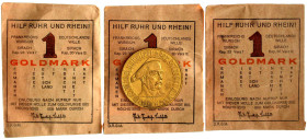Notmünzen/Wertmarken, deutschsprachig

Bielefeld

3 X Not-Goldmark 1923. In original Einlöse-Tüten. alle prägefrisch. Menzel 1502.1 (3). F. 633.1 ...