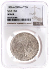 Weimarer Republik

Kursmünzen

5 Reichsmark Eichbaum Silber 1927-1933

1932 A. Im NGC-Blister mit Grading MS 65. Stempelglanz, Prachtexemplar. J...