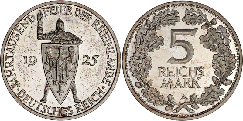 Weimarer Republik

Gedenkmünzen

3 Reichsmark Rheinlande

1925 A. Polierte...
