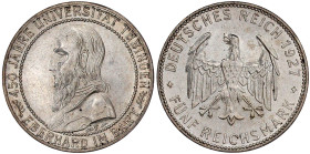 Weimarer Republik

Gedenkmünzen

5 Reichsmark Tübingen

1927 F. vorzüglich/Stempelglanz. Jaeger 329.