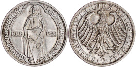 Weimarer Republik

Gedenkmünzen

3 Reichsmark Naumburg/Saale

1928 A. vorzüglich, leicht berieben. Jaeger 333.