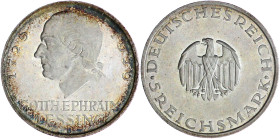 Weimarer Republik

Gedenkmünzen

5 Reichsmark Lessing

1929 D. Erstabschlag/Polierte Platte, min. Kratzer, selten in dieser Erhaltung. Jaeger 33...