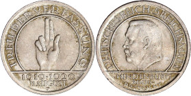 Weimarer Republik

Gedenkmünzen

5 Reichsmark Schwurhand

1929 F. vorzüglich/Stempelglanz, selten in dieser Erhaltung. Jaeger 341.