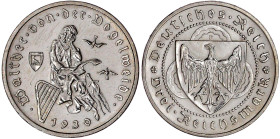 Weimarer Republik

Gedenkmünzen

3 Reichsmark Vogelweide

1930 F. vorzüglich, etwas berieben. Jaeger 344.