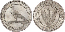 Weimarer Republik

Gedenkmünzen

3 Reichsmark Rheinstrom

1930 J. prägefrisch, kl. Kratzer. Jaeger 345.