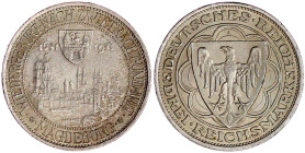 Weimarer Republik

Gedenkmünzen

3 Reichsmark Magdeburg

1931 A. vorzüglich. Jaeger 347.
