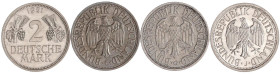 Münzen der Bundesrepublik Deutschland

Kursmünzen

2 Deutsche Mark Ähren, Kupfer/Nickel 1951

Komplettsatz 1951 D, F, G, J. D und J vorzüglich/S...