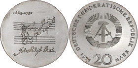 Münzen der Deutschen Demokratischen Republik

Gedenkmünzen der DDR

20 Mark 1975, Bachprobe mit vertieftem Notenzitat. Randschrift läuft rechts he...