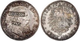 Proben, Verprägungen und Besonderheiten

Kaiserreich

Preußen 5 Mark Friedrich III. 1888 A mit 2 zeitgen. Gegenstempeln der Inflationszeit (1923) ...